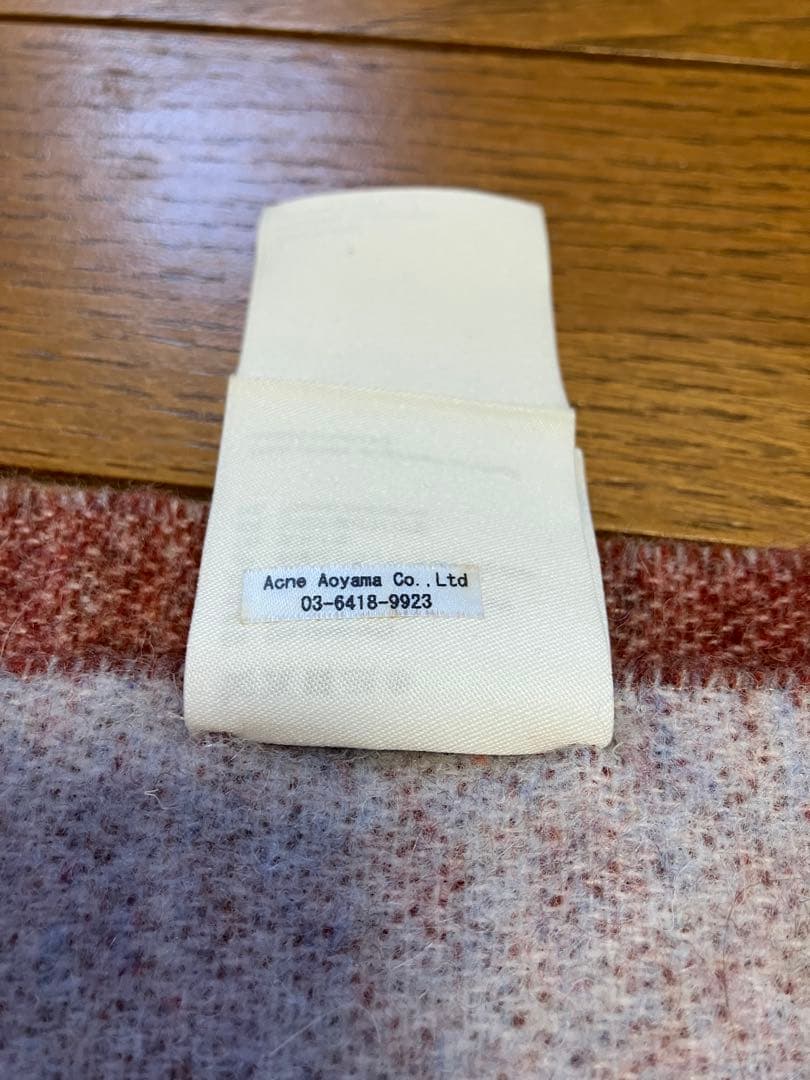 Acne Studios ロゴマフラー 大判 ウール混 イタリア製 ピンク系