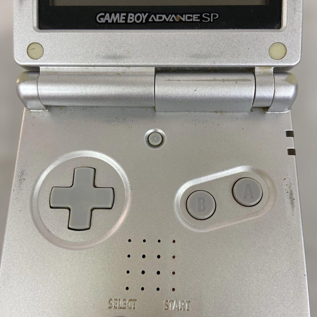 ＄【ジャンク品】ゲームボーイアドバンスSP シルバー　ゲームソフト付き