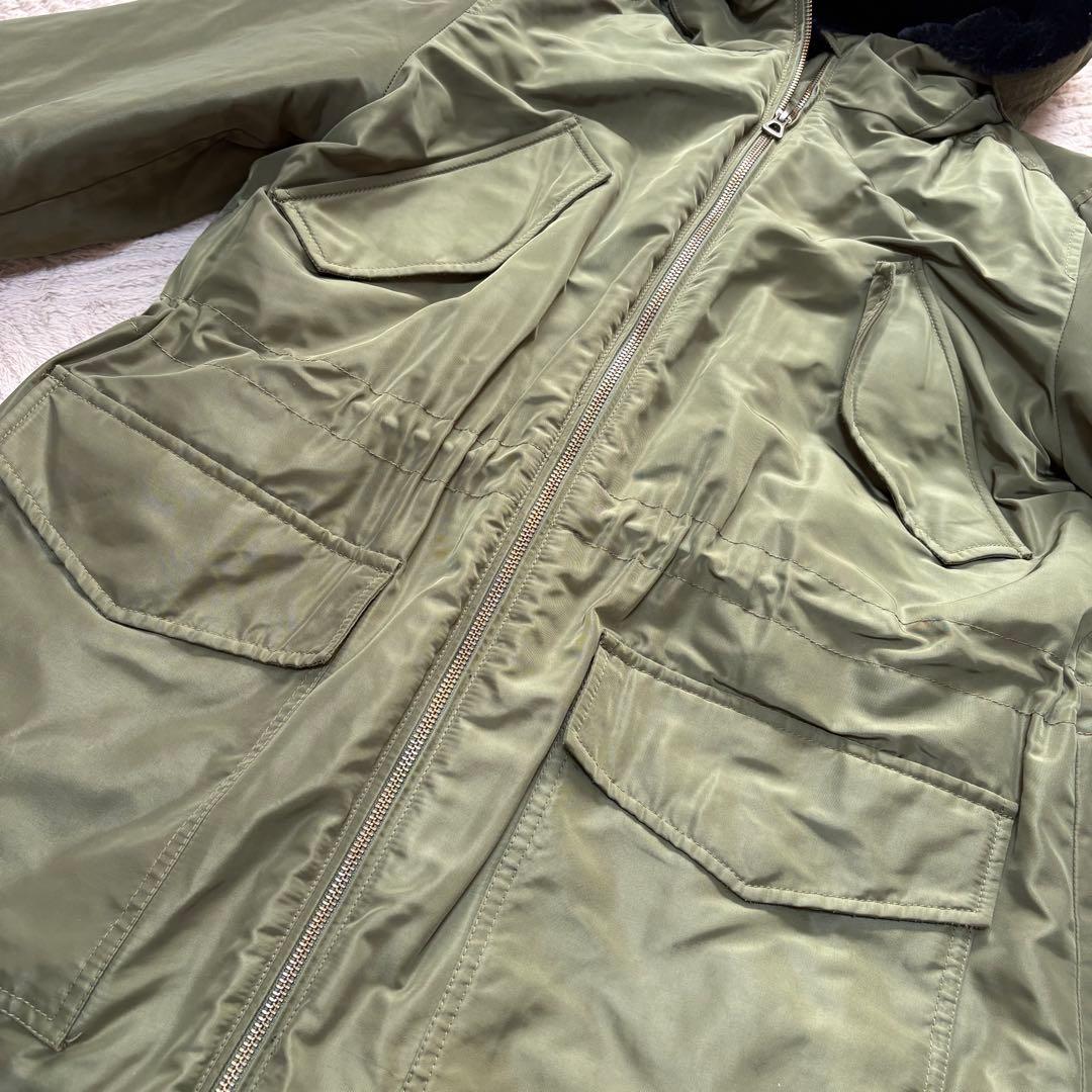 90〜00S ✨GAP フード付き　モッズコート オリーブ　ボア　キルティング