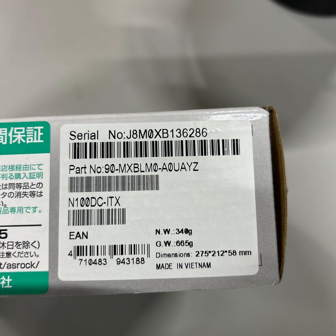 ASRock オンボードCPU ファンレス マザーボード N100DC-ITX
