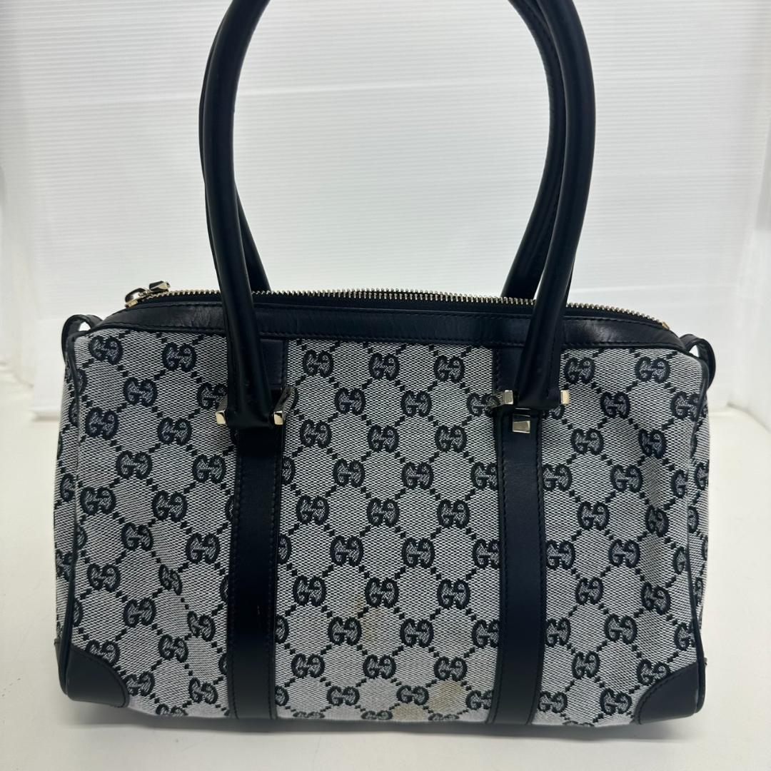 767279/GUCCI GGキャンバス レザーボストン 000.0851
