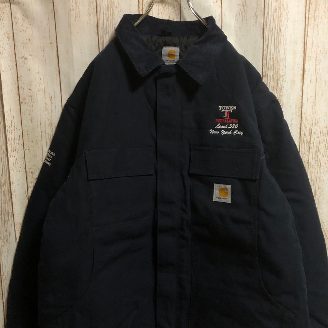 944 メキシコ製カーハートトラディショナルコートダック地企業刺繍USA古着