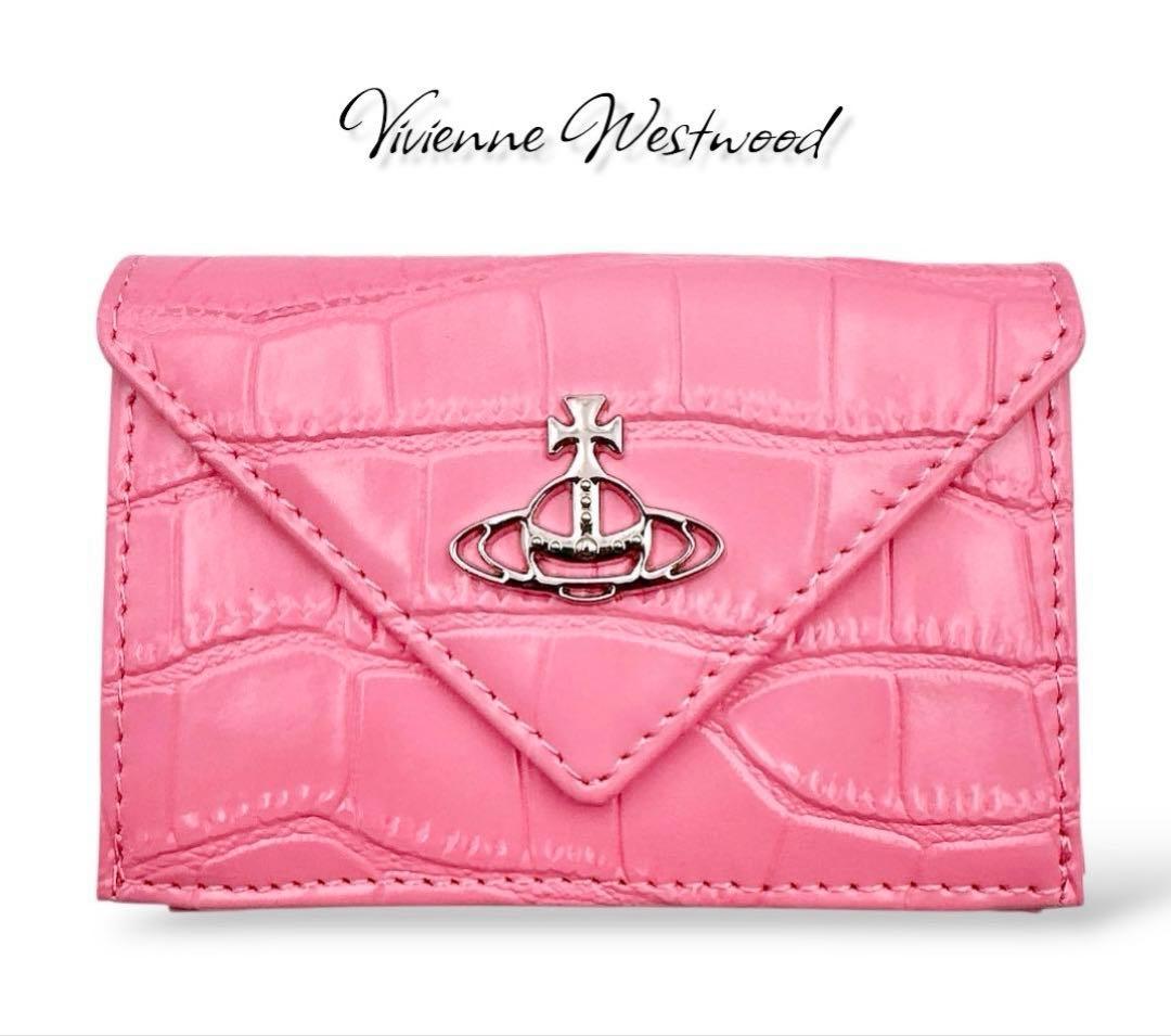 【新品✨超希少】Vivienne Westwood ミニ財布 /型押し/ピンク