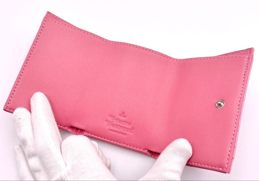 【新品✨超希少】Vivienne Westwood ミニ財布 /型押し/ピンク