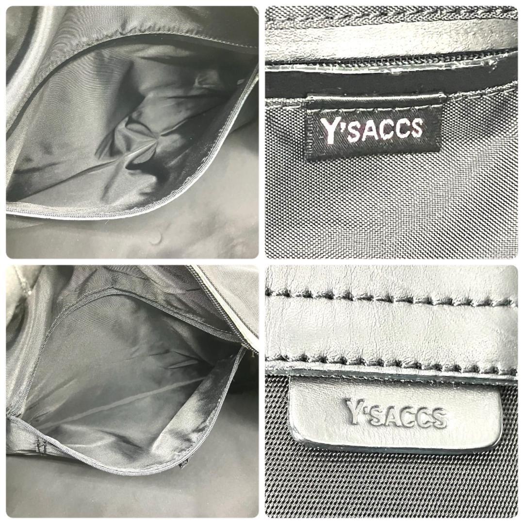 Y'SACCS ボストンバッグ 2way キャンバス 本革 レザー 黒 1363