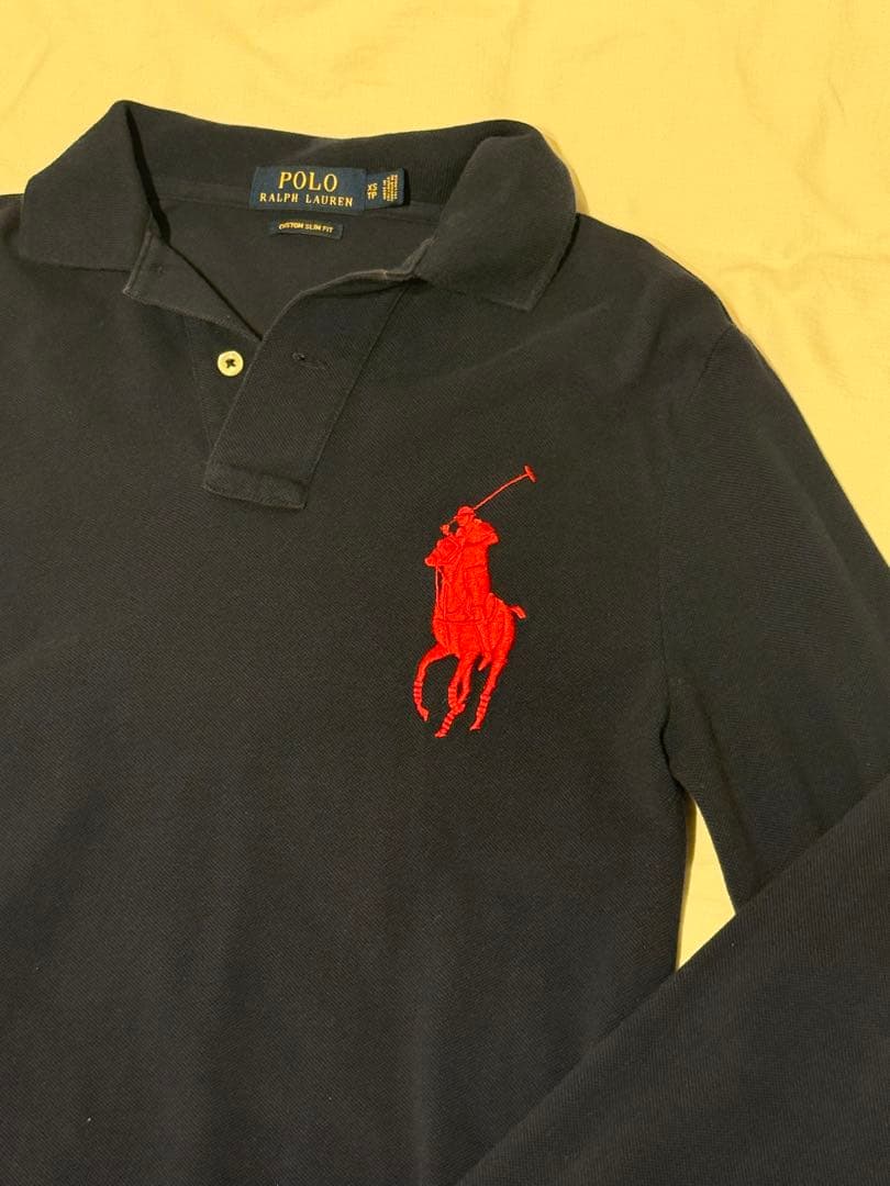 Polo Ralph Lauren ネイビー 長袖ポロシャツ M ビックポニー