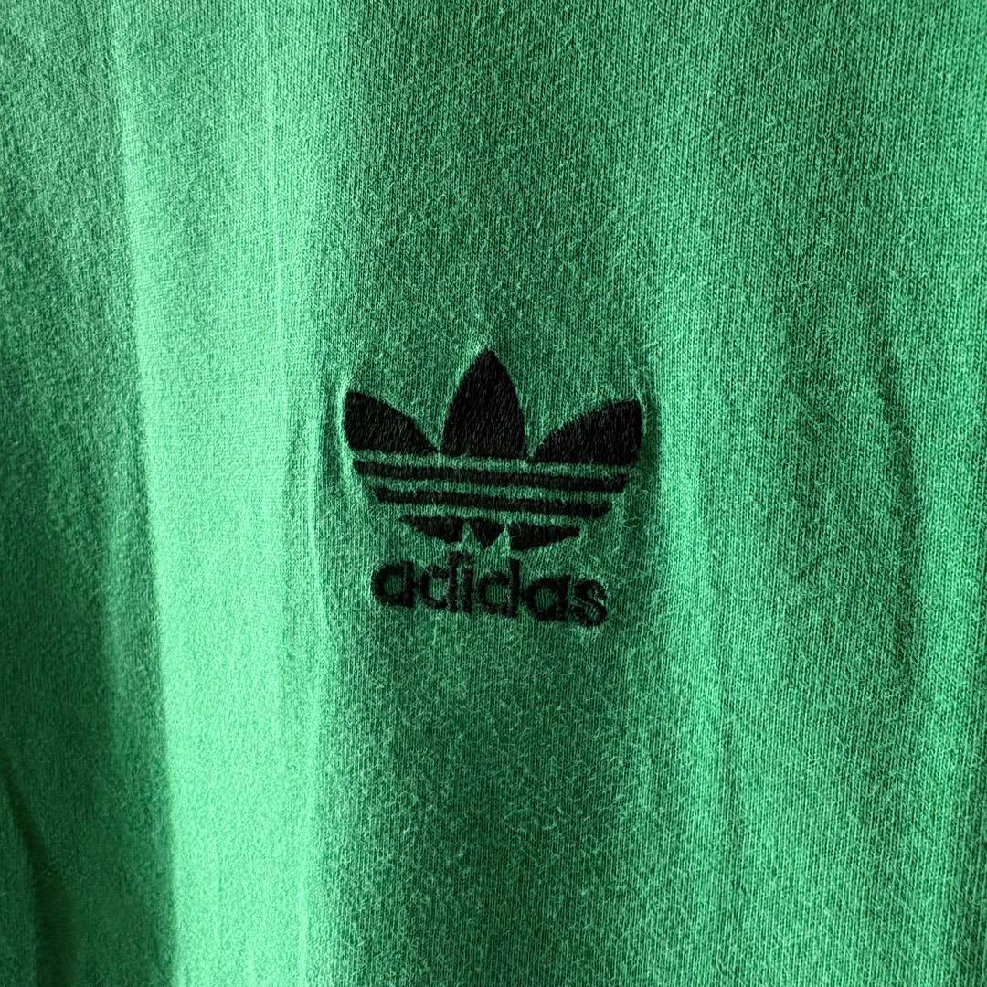 80s 90s adidas トレフォイルロゴTシャツ パイピング