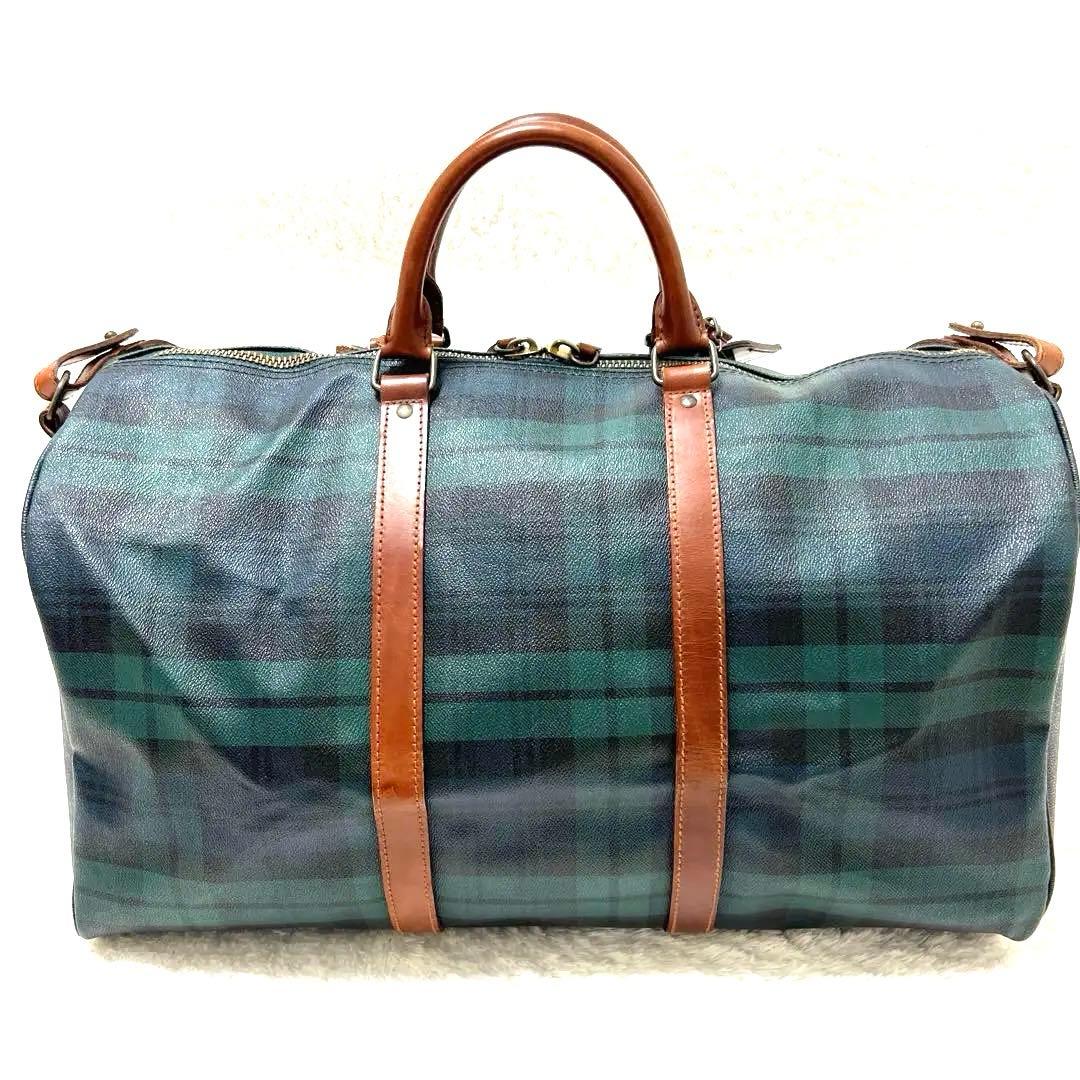 美品✨RALPH LAUREN ボストンバッグ 特大 ブラックウォッチ 2way