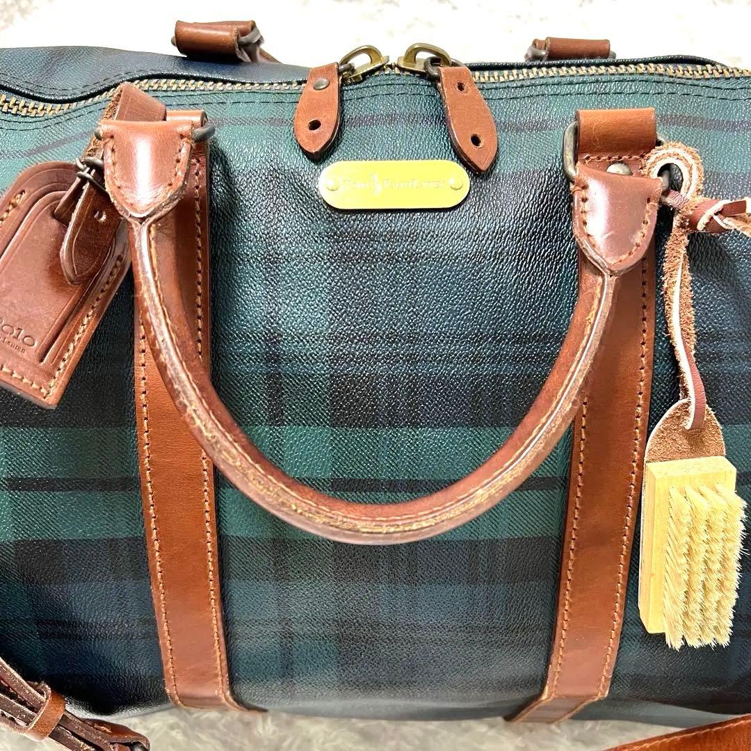 美品✨RALPH LAUREN ボストンバッグ 特大 ブラックウォッチ 2way