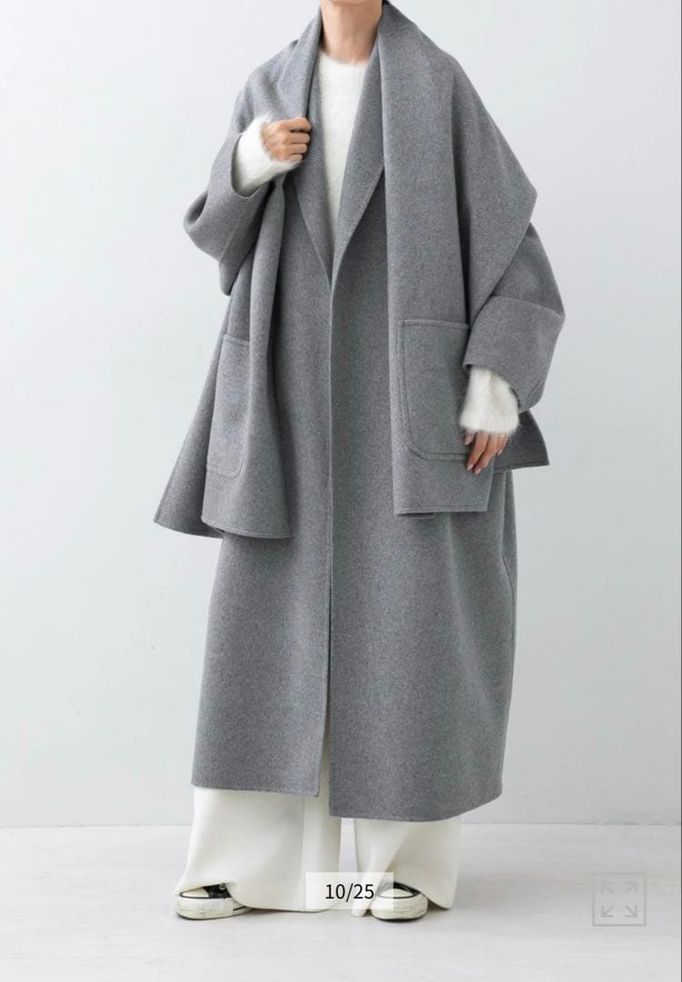 HAUNTハウント　W FACE STOLE グレー Fサイズ