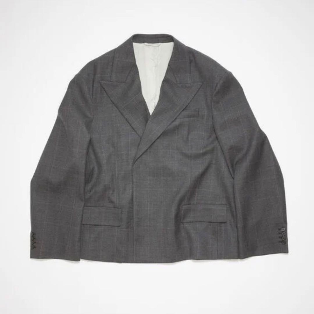 【hasu】Acne Studiosグレーダブルブレストチェックジャケット
