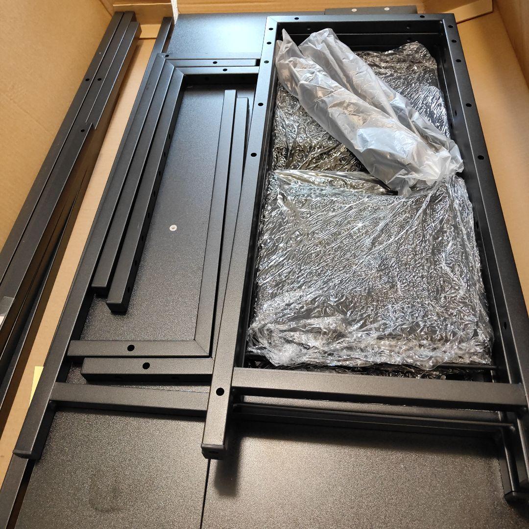 パソコンデスク黒　PC2台棚　左右入替　幅130　引出コンセント　コーナーデスク
