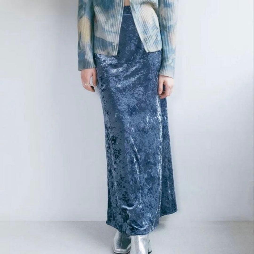 スカート sahara marute Velour Long Skirt