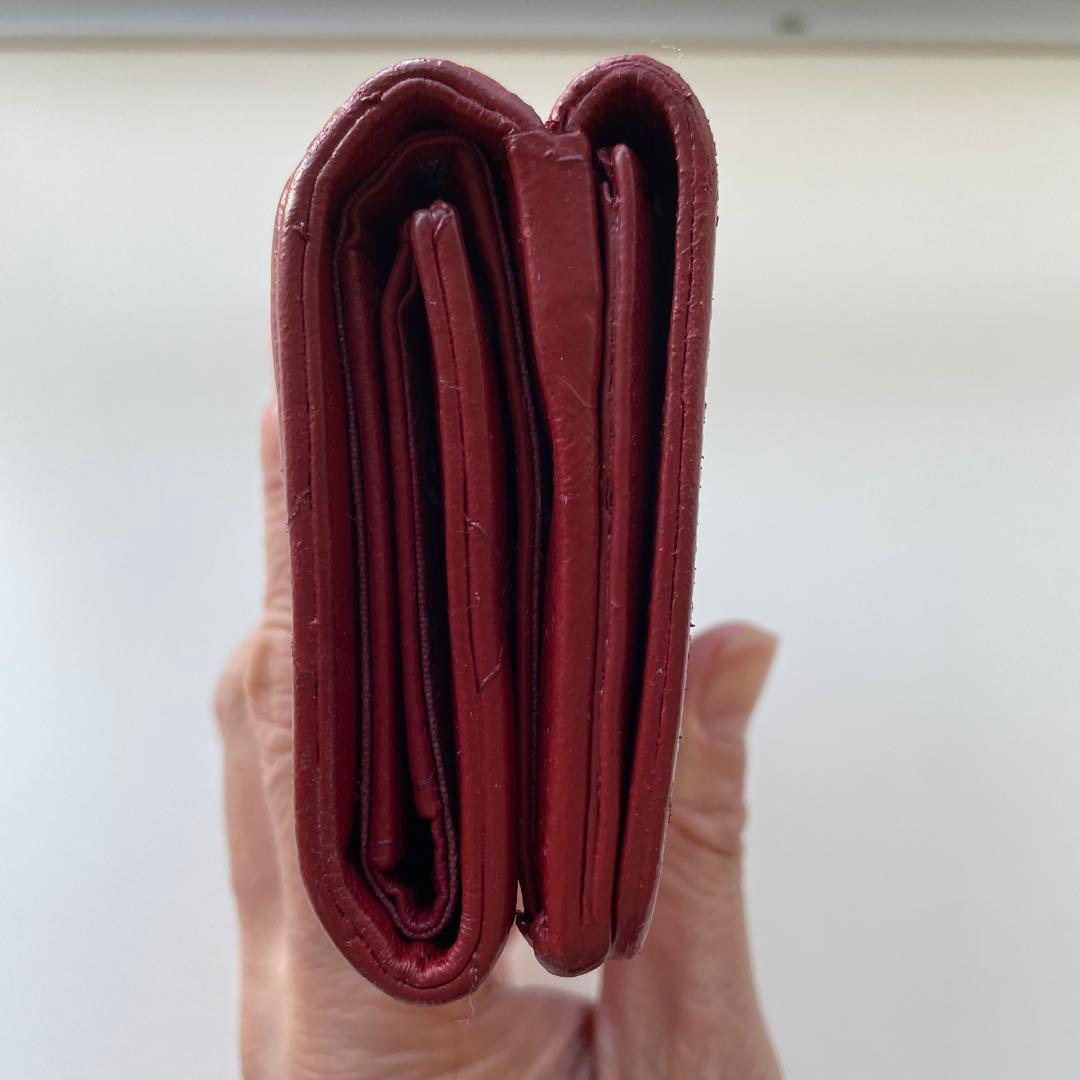 CHANEL シャネル ラムスキンマドモアゼル 三つ折り財布 ミニ財布