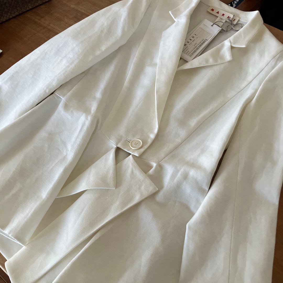 タグ付　MARNI ホワイト ジャケット 綿麻 春夏 42