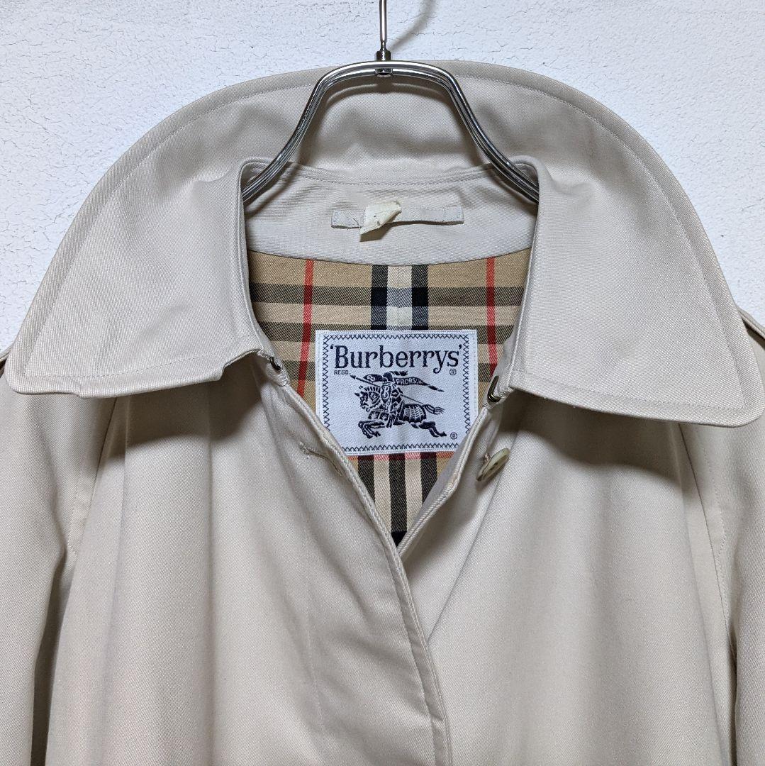 美品 80～90s バーバリー シングル トレンチコート レディース 白タグ28
