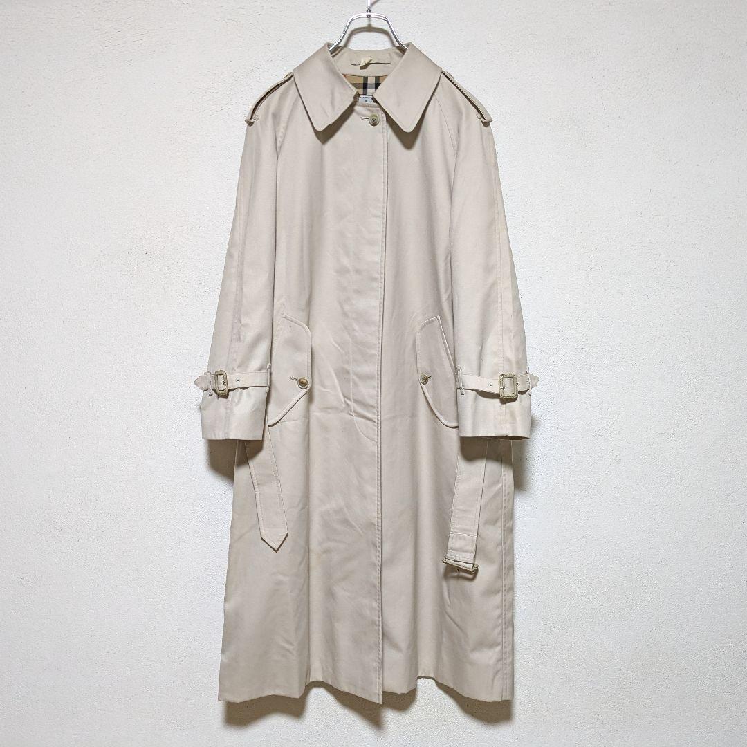 美品 80～90s バーバリー シングル トレンチコート レディース 白タグ28