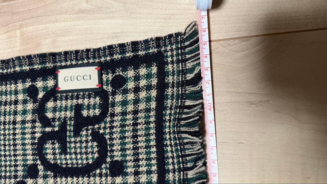 GUCCI チェックGG ウールスカーフ