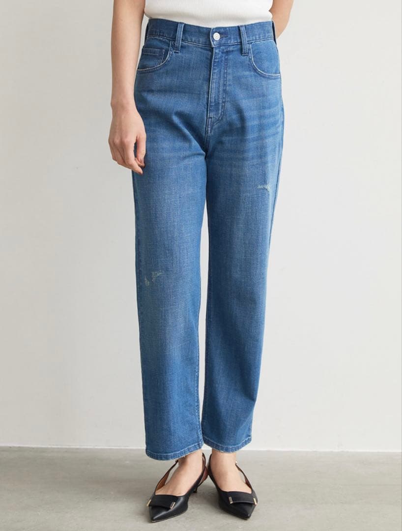 LOUNIE 今季デニムストレートパンツ　インディゴ濃 新品✨