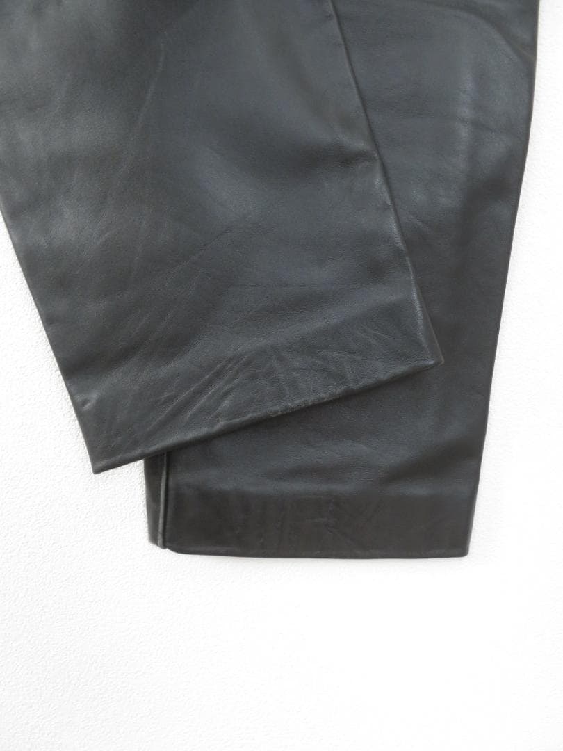 ぽち様ジョンブル レザーパンツ 革パン W30 JOHNBULL 黒 本革 牛革
