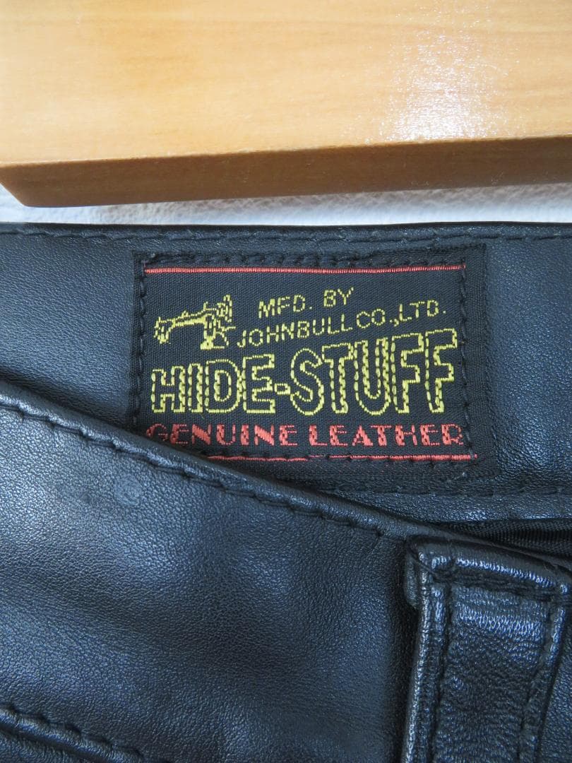 ぽち様ジョンブル レザーパンツ 革パン W30 JOHNBULL 黒 本革 牛革