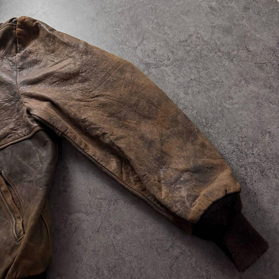 70s Brooks a-2 flight leather jacket 短丈