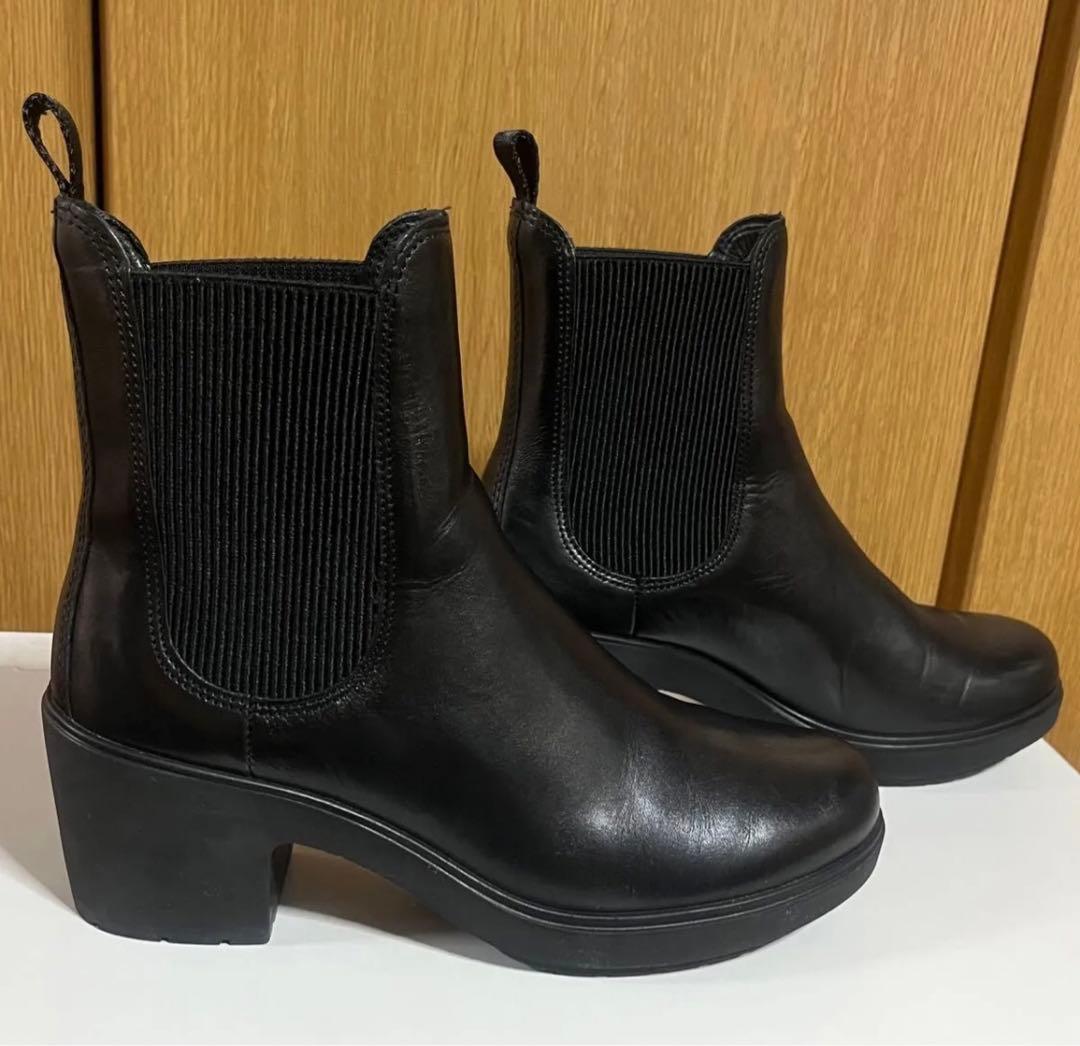 ECCO エコー　ショートブーツ　サイドゴアブーツ　黒　37サイズ 23.5cm