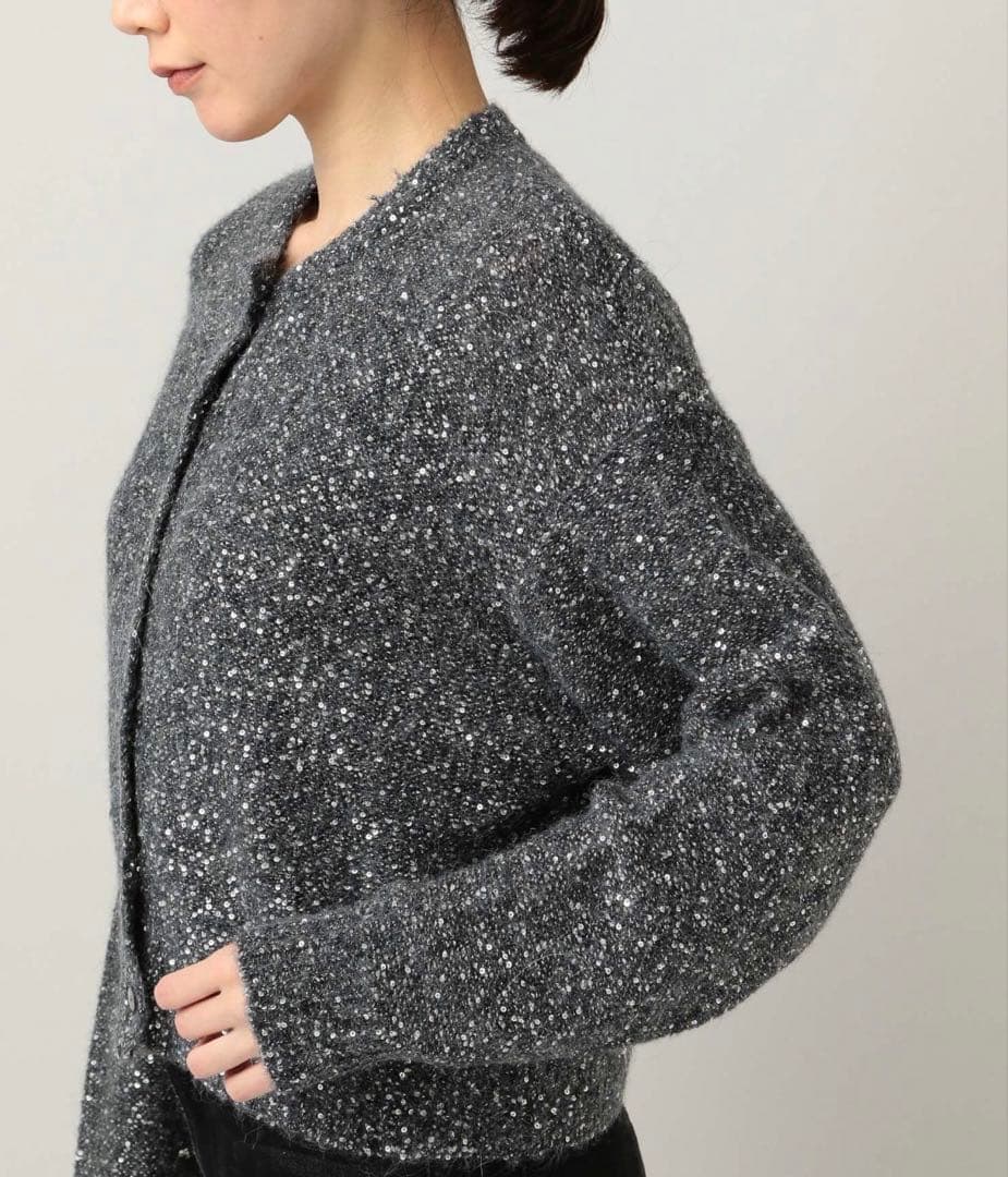 定価2.5万✴︎Curensology スパングルショートカーディガン　グレー