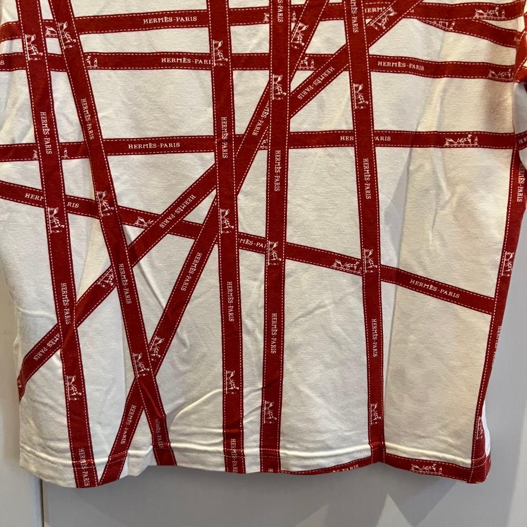 HERMÈS エルメス タートルネック 半袖Tシャツ ロゴ 馬車 Lサイズ