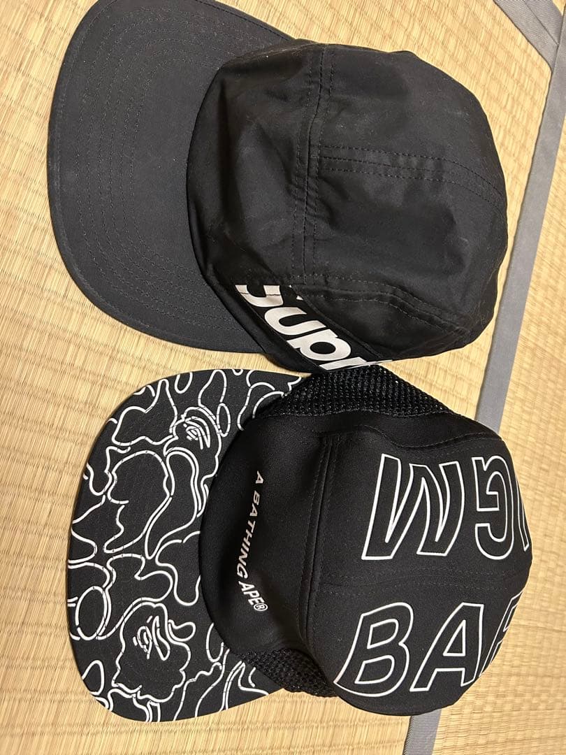 Supreme & A Bathing Ape キャップ2点セットセット