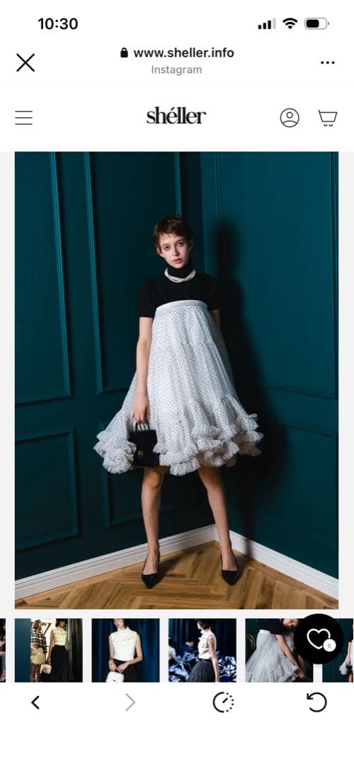 スカート sheller 2way dot bloom skirt
