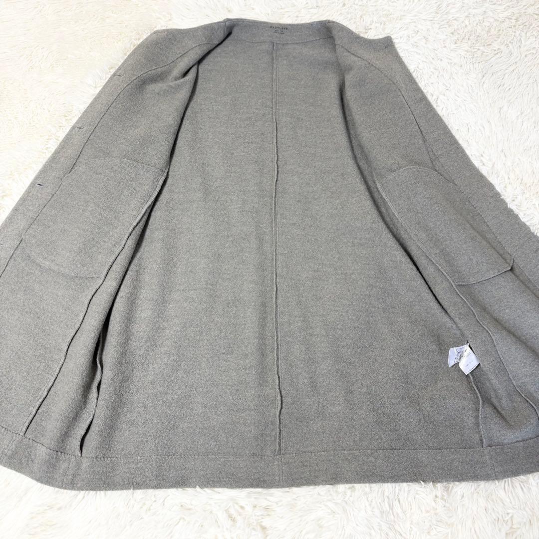 エヴァムエヴァ evam eva L プレスウールロングコート ノーカラーコート