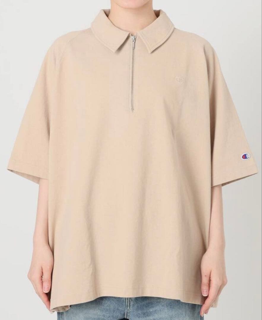 FRAMeWORK チャンピオン 別注JERSEYHALFZIPTEE