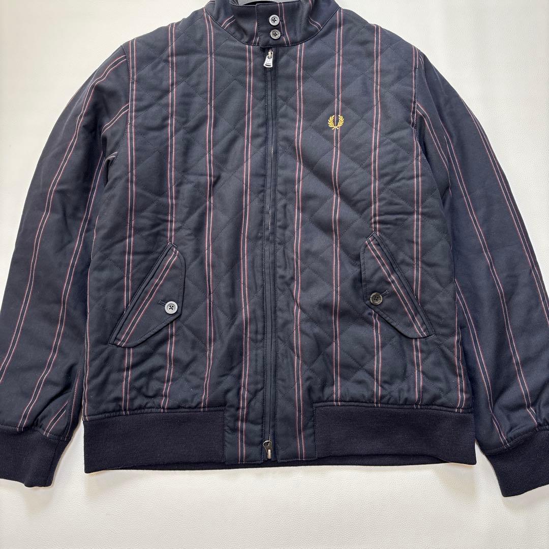 FRED PERRY 【Lサイズ】キルティング スイングトップ ネイビー×赤