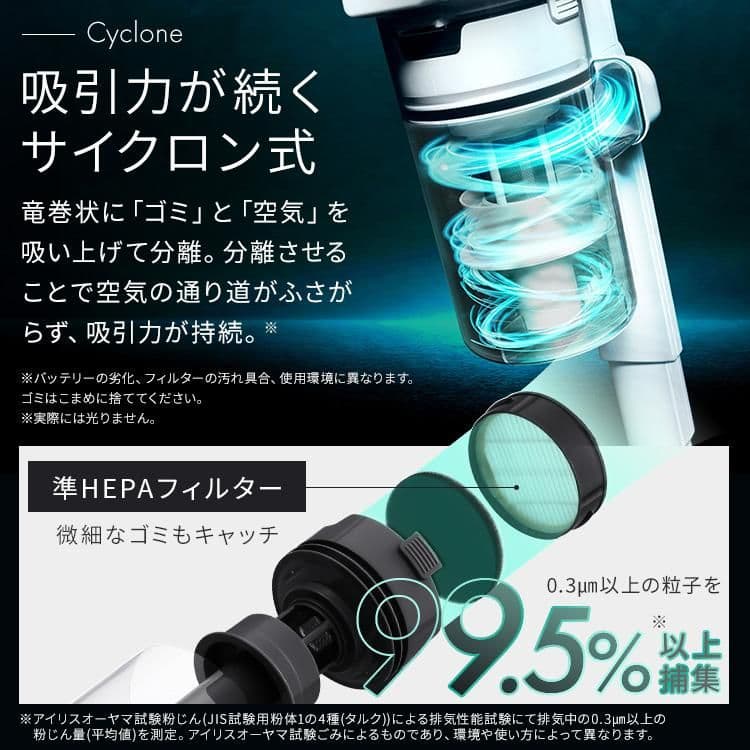 コードレス掃除機 サイクロン 未使用 新品 アイリスオーヤマ 白 A