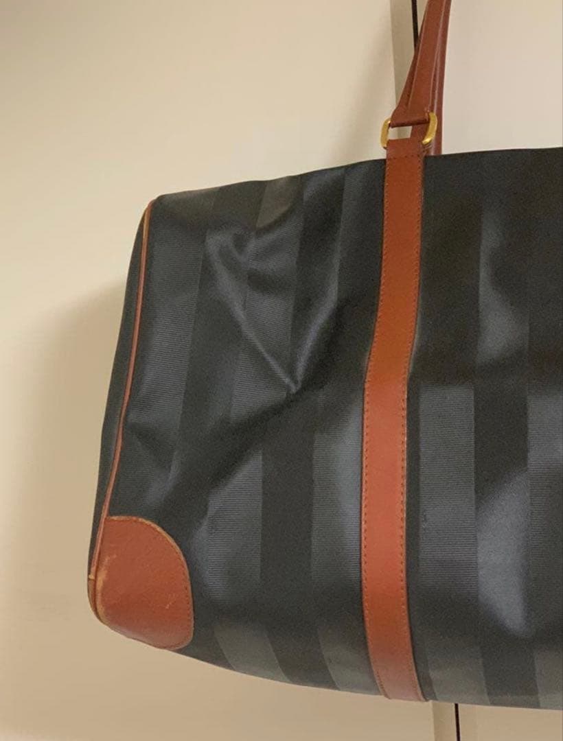 FENDI ストライプデザイン ボストンバッグ