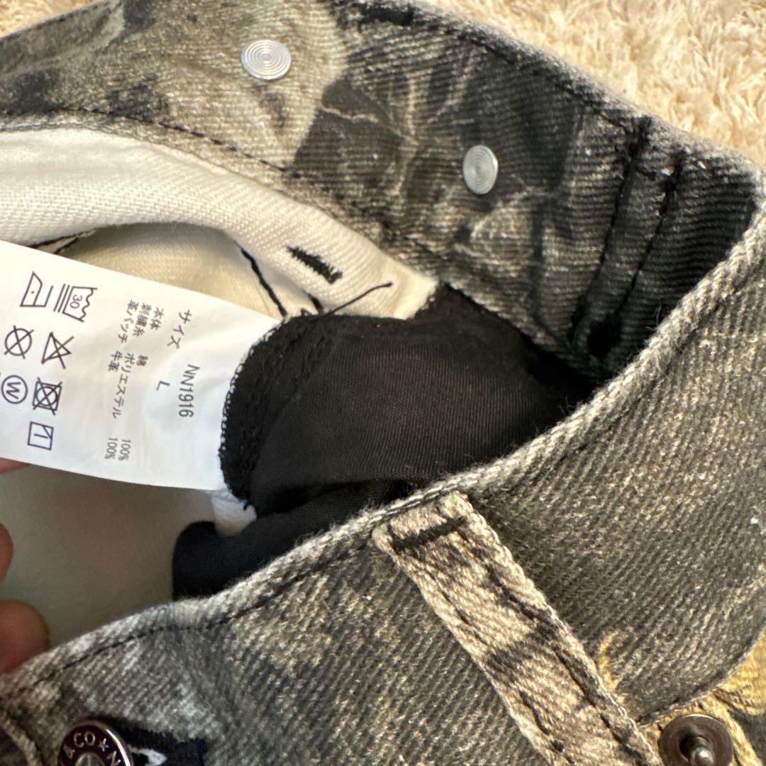 9090 リアルツリー ワイドパンツ King Logo Slub Denim