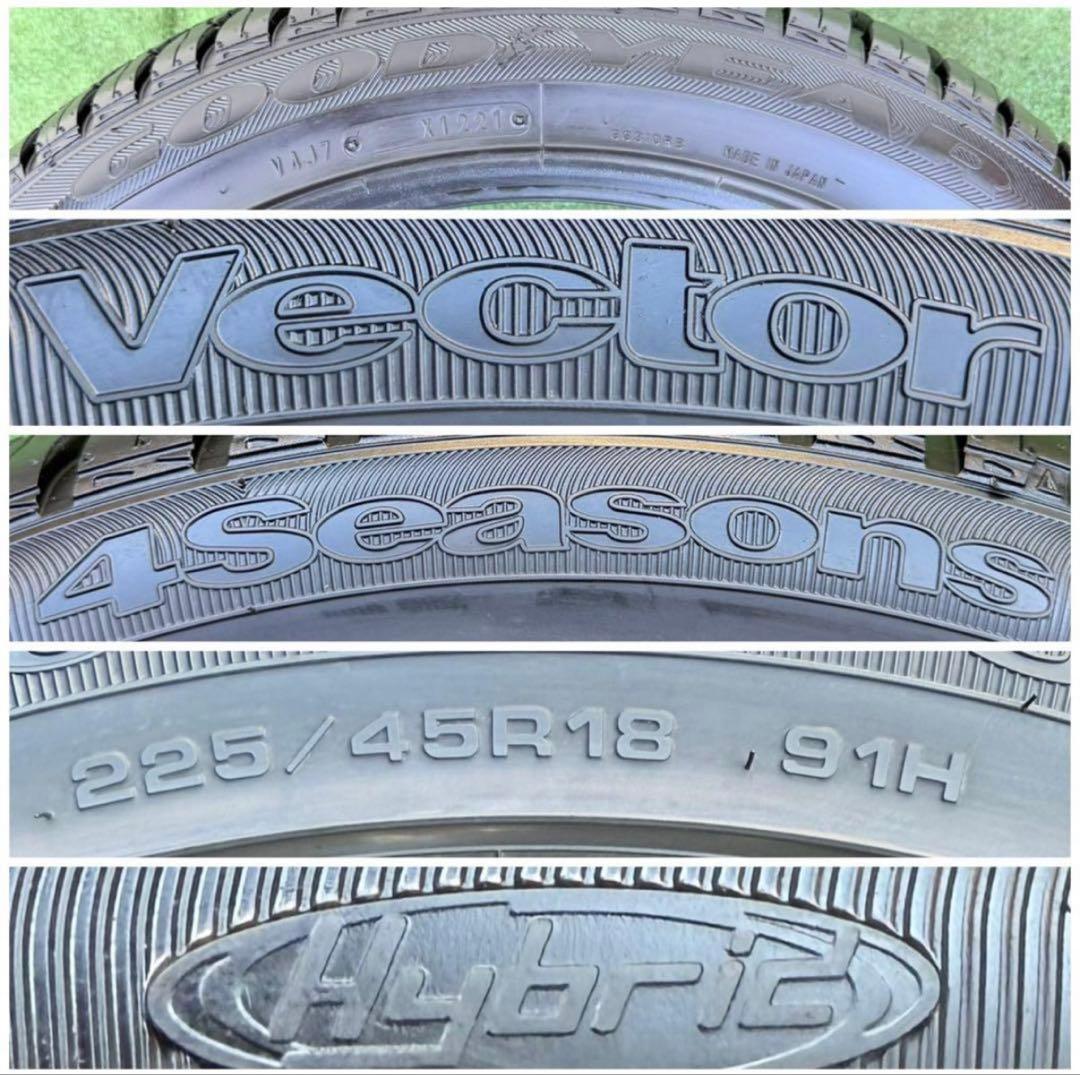 イボ付きグッドイヤー ベクター4s ハイブリッド．225/45R18.21年製．
