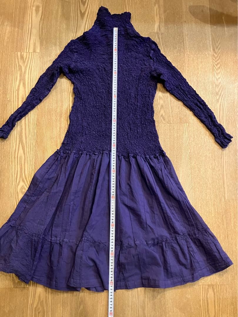 【美品】Me 紫色長袖ワンピース