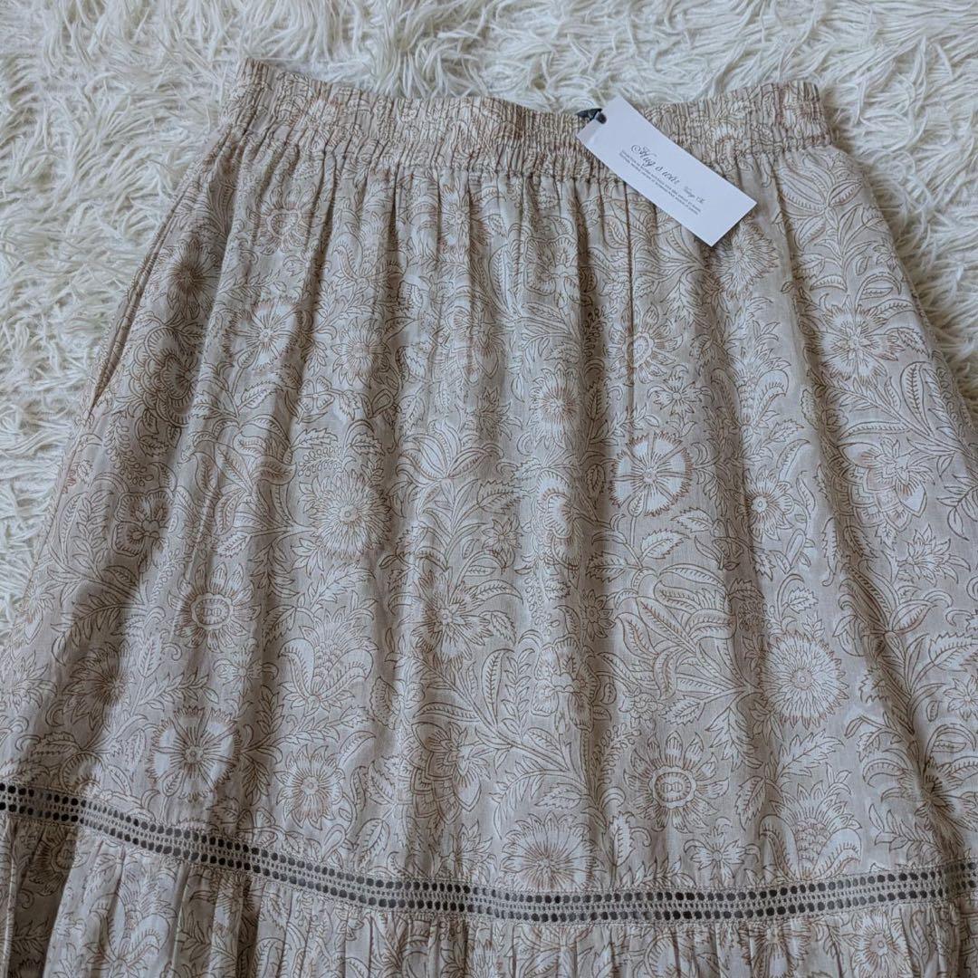 《新品》HUG O WaR/カラムカリブロックpt.ティアードスカート　Free