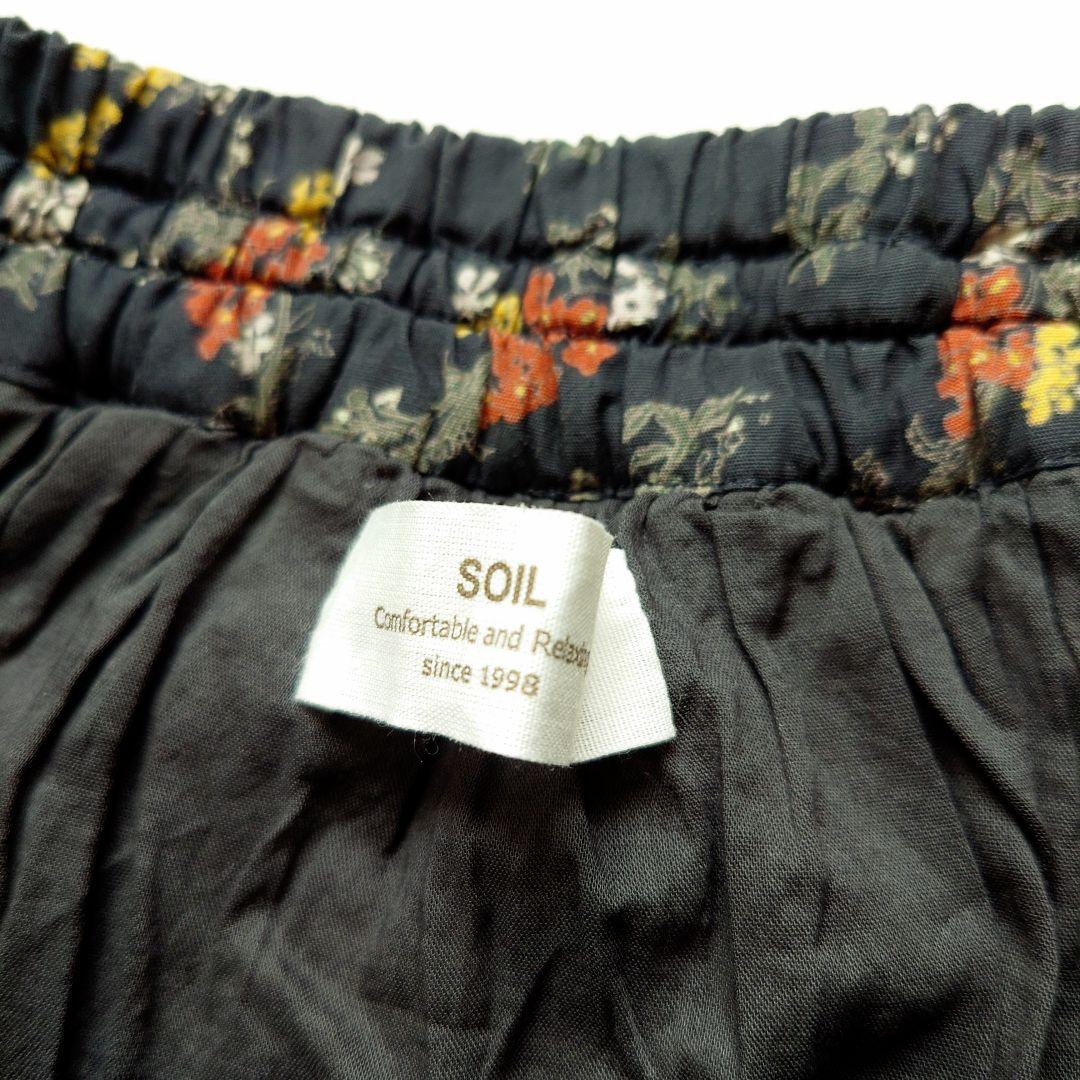 SOIL　フラワープリントギャザースカート　コットン100％　Mサイズ
