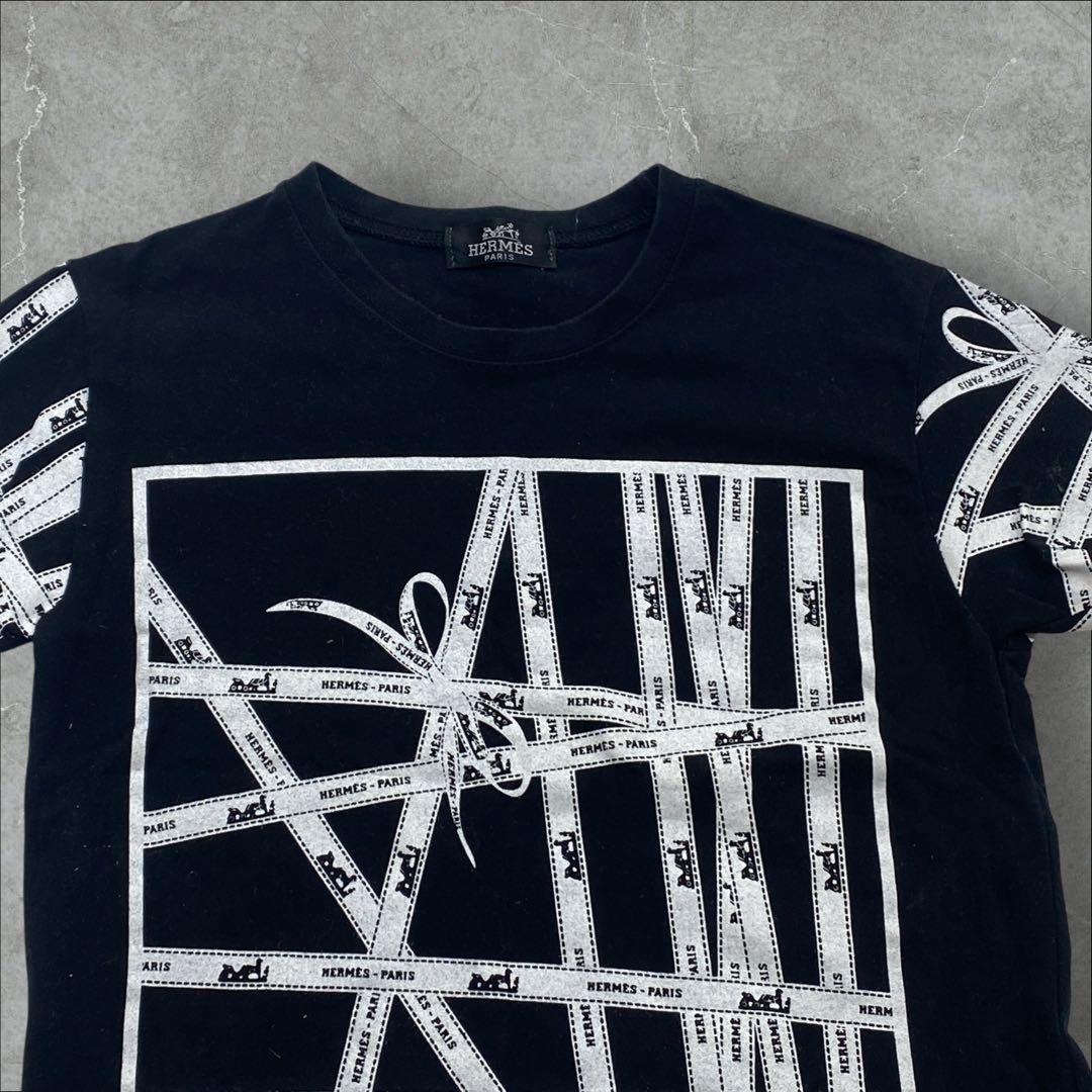 HERMES Tシャツ デザインTシャツ ブラック