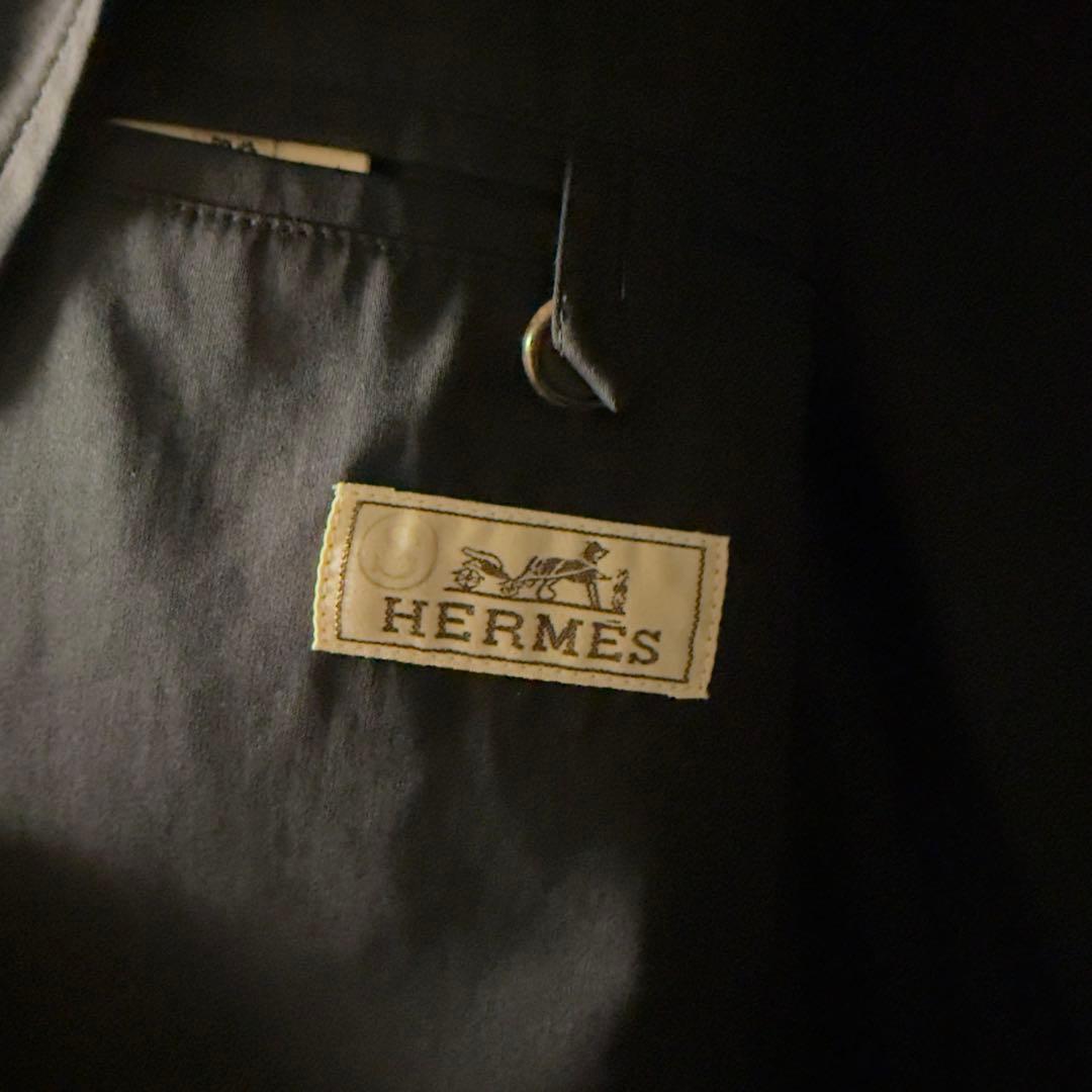 エルメス_ジャケット_オイルドコットン_ネイビー_XL_マルジェラ期_極美品