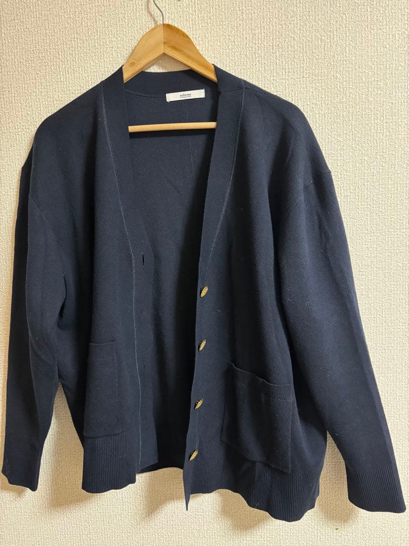 《追加》[25AW新作］コットンカシミヤミックスダブルニットVネックカーディガン