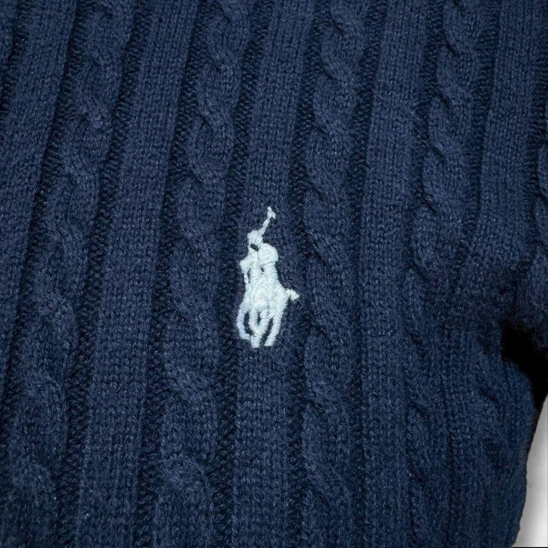 POLO RALPH LAUREN ケーブル カーディガン ポニー 刺繍 XS