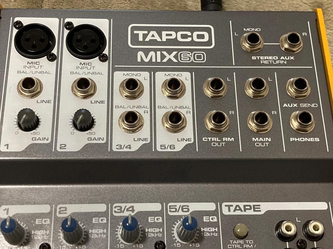 【美品】TAPCO MIX60 アナログミキサー6チャンネルのアナログミキサー