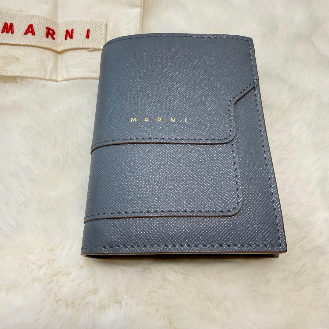 Gonte678　未使用級　MARNI マルニ　二つ折り財布　グレー