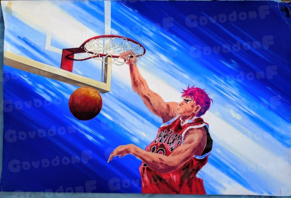 セル画 SLAMDUNK 背景付 桜木花道 当時物