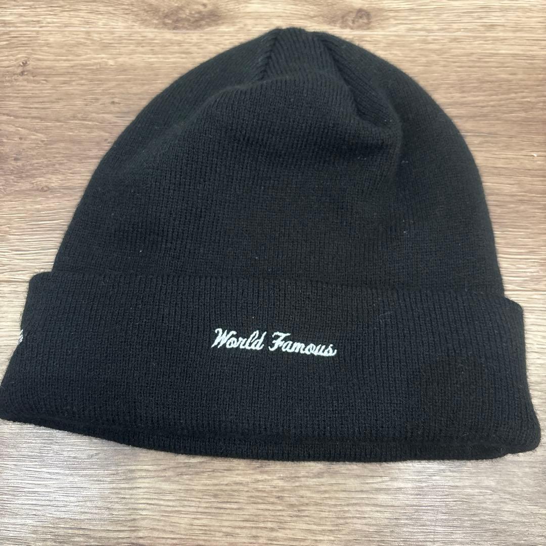 Supreme 黒 ビーニー World Famous