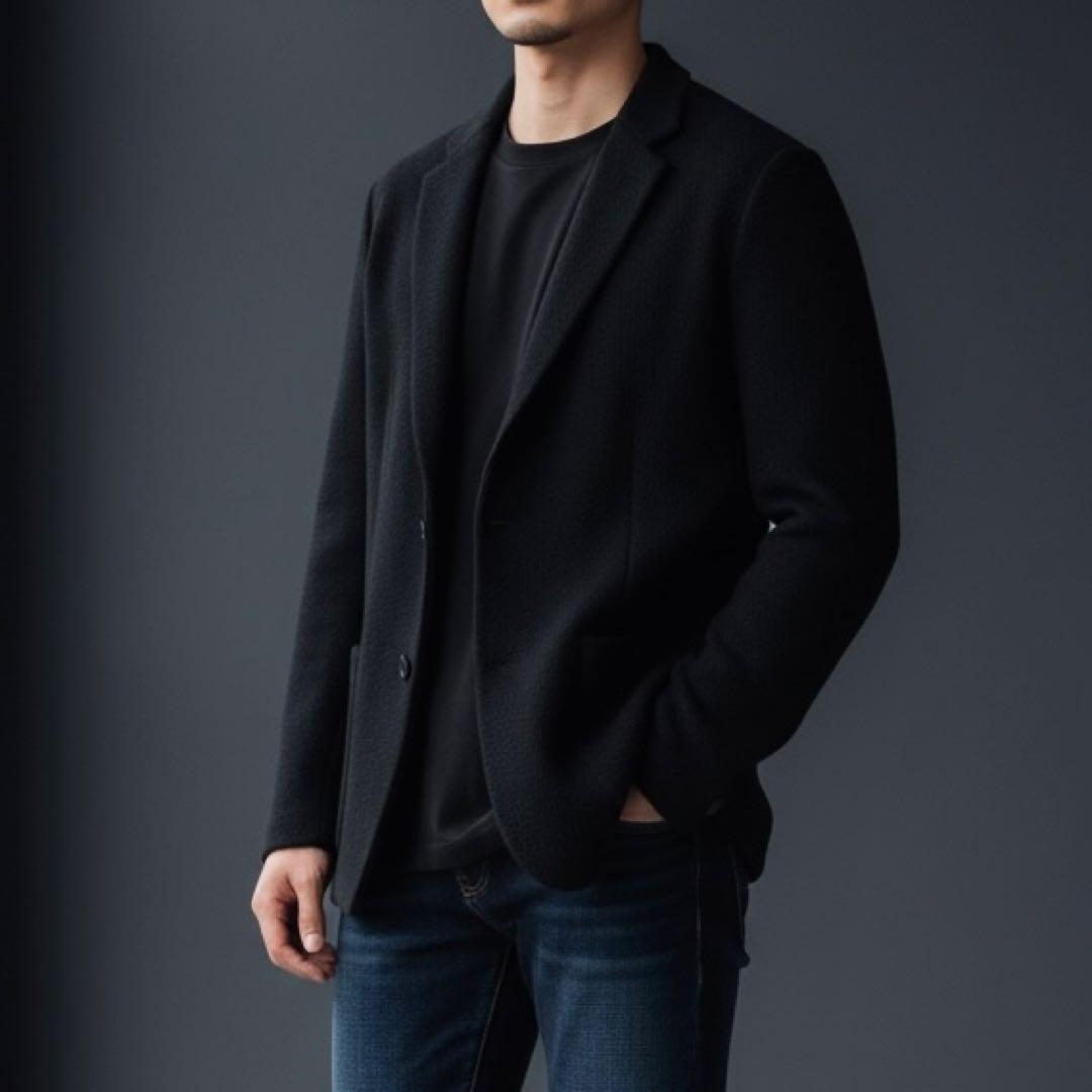 AGNONA カシミヤ ブラックツイード 2Bジャケット 50 アニオナ MEN